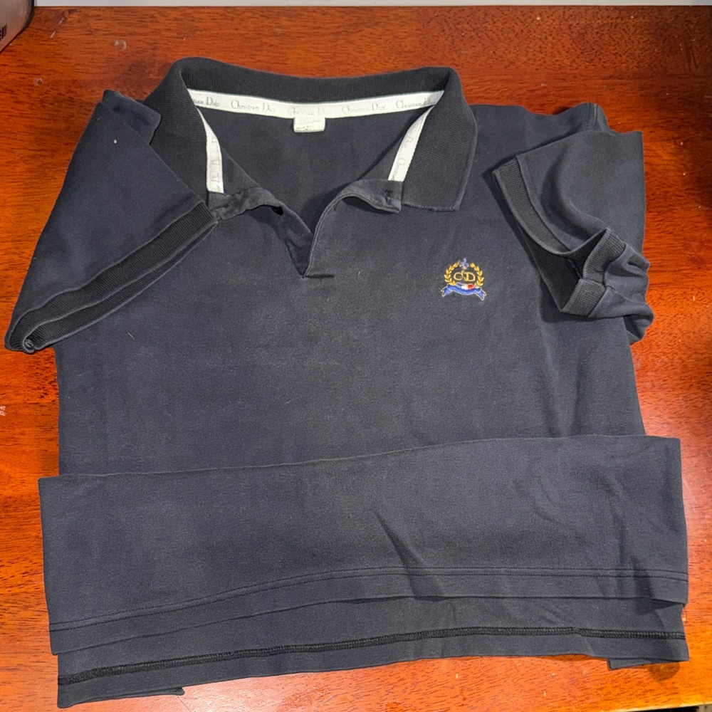 Dior Men’s Black Polo Shirt with Crest